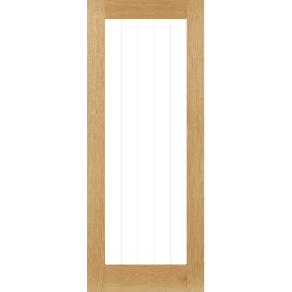 Deanta Ely Unfinished Oak Full 1 Light Glass Internal Door
