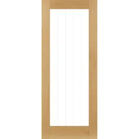 Deanta Ely Unfinished Oak Full 1 Light Glass Internal Door