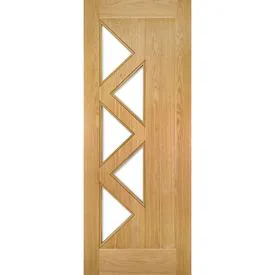 Deanta Ely Fully Finished Oak 5 Light Glass Internal Door