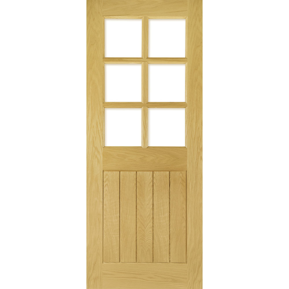 Deanta Ely Fully Finished Oak 6 Light Clear Glass Internal Door