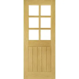 Deanta Ely Fully Finished Oak 6 Light Clear Glass Internal Door