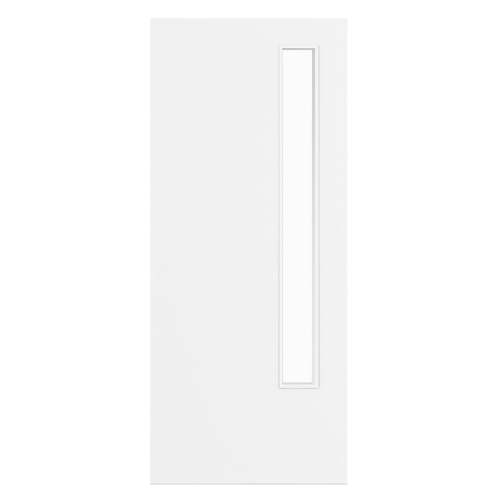 Deanta Flush White Primed 1 Light Clear Glass Internal FD30 Fire Door