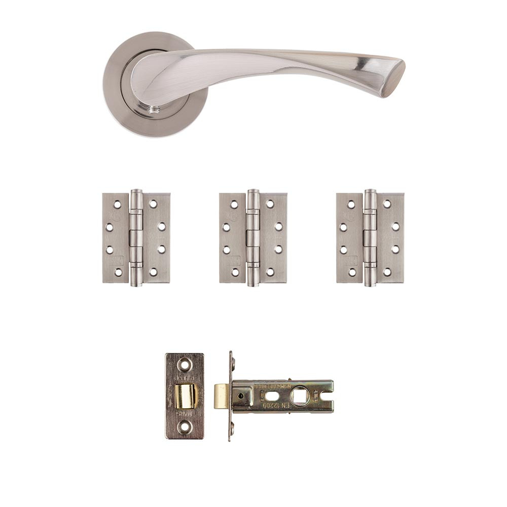 Deanta Fortuna Satin Latch Door Handle Kit
