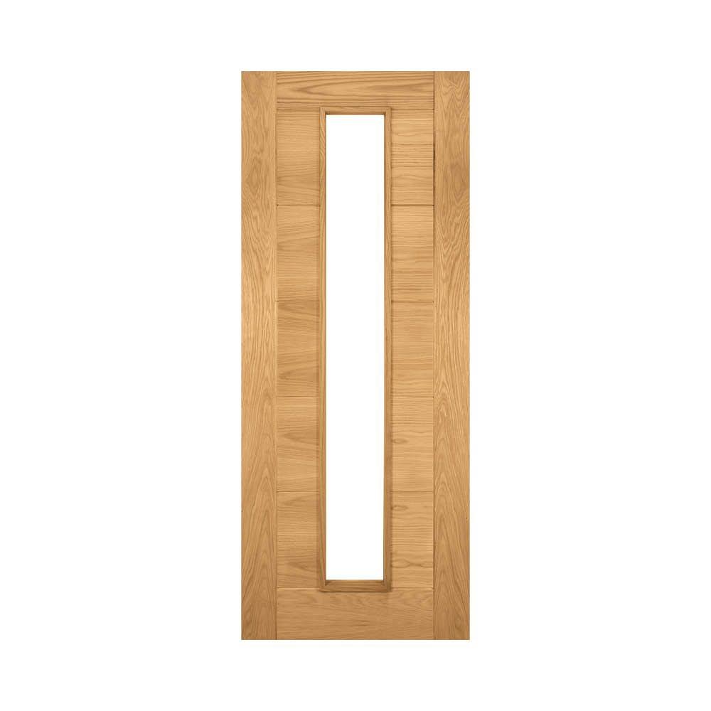 Deanta Internal Oak Seville 1 Light Pre-Finished Glass Fire Door