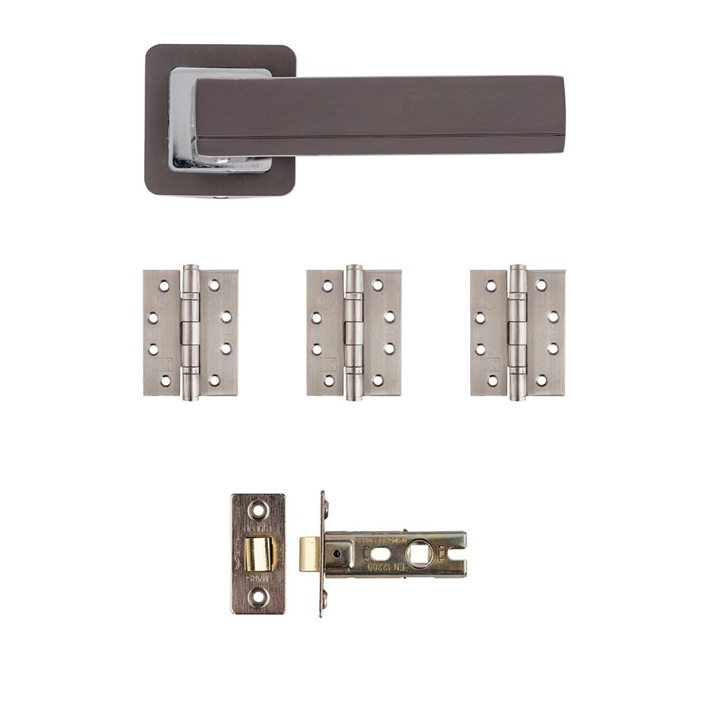 Deanta Invictus Matt Satin Black Latch Door Handle Kit