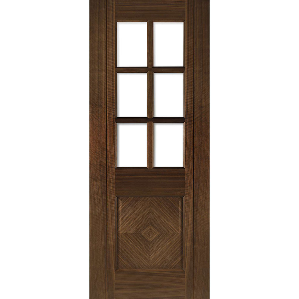 Deanta Kensington Fully Finished Walnut Glass Internal Door