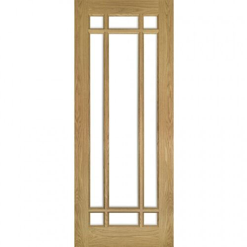 Deanta Kerry Unfinished Oak Glass Internal Door - 1981mm x 686mm (78 inch x 27 inch)