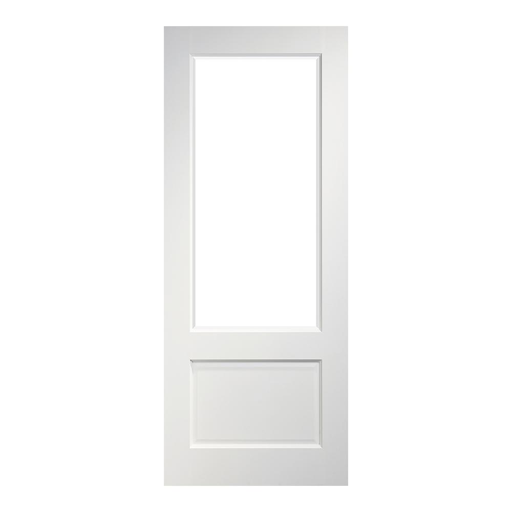 Deanta Madison White Primed 1 Light Bevelled Clear Glass Internal Door