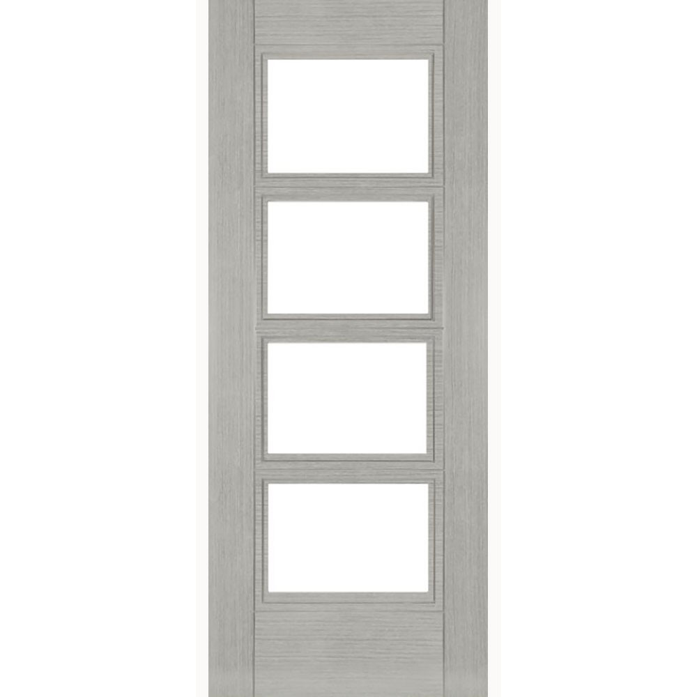 Deanta Internal Light Grey Ash Montreal Prefinished Glass Fire Door
