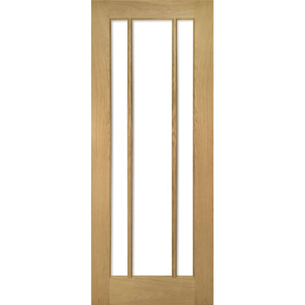 Deanta Norwich Unfinished Oak Glass Internal Door