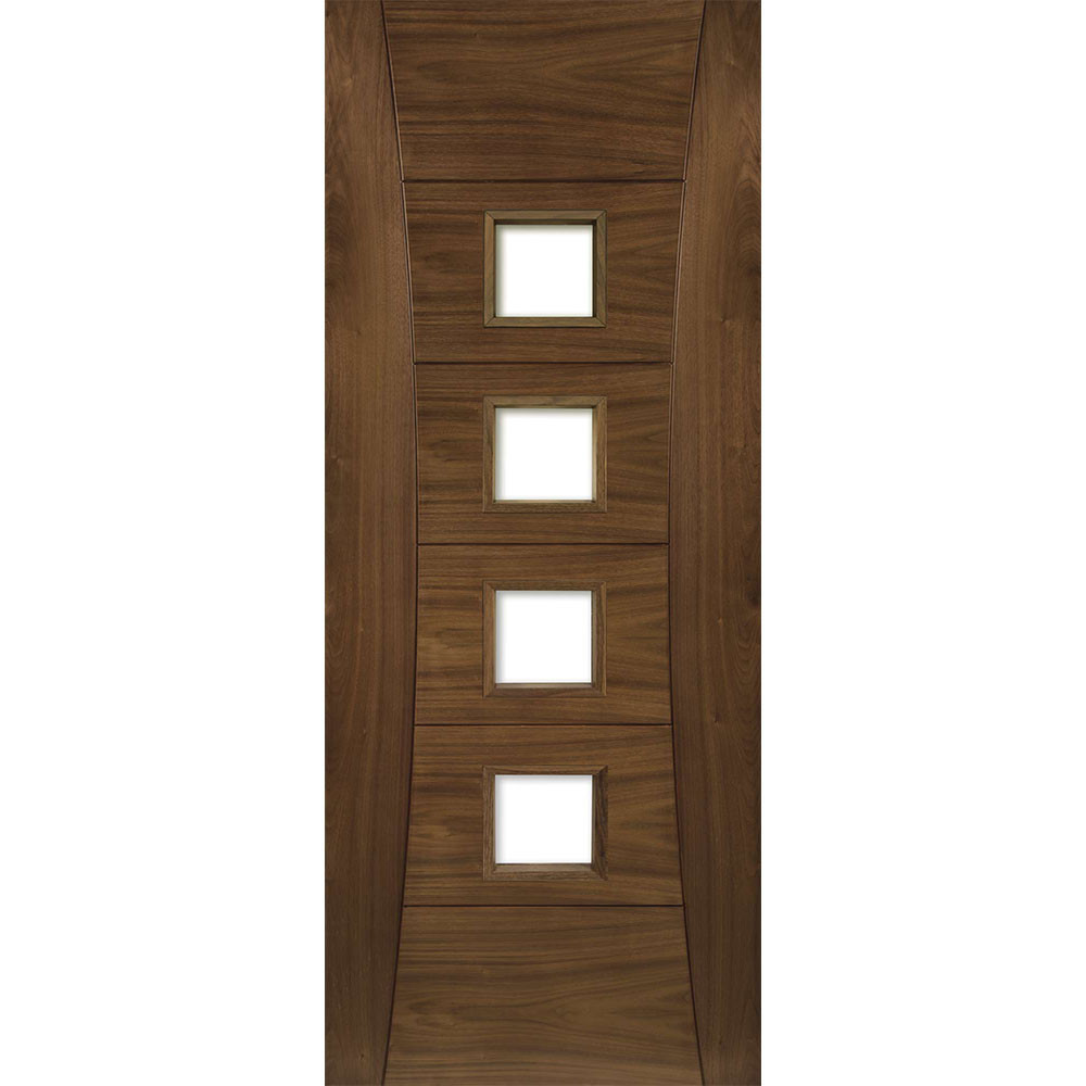 Deanta Internal Walnut Pamplona Glass Fire Door