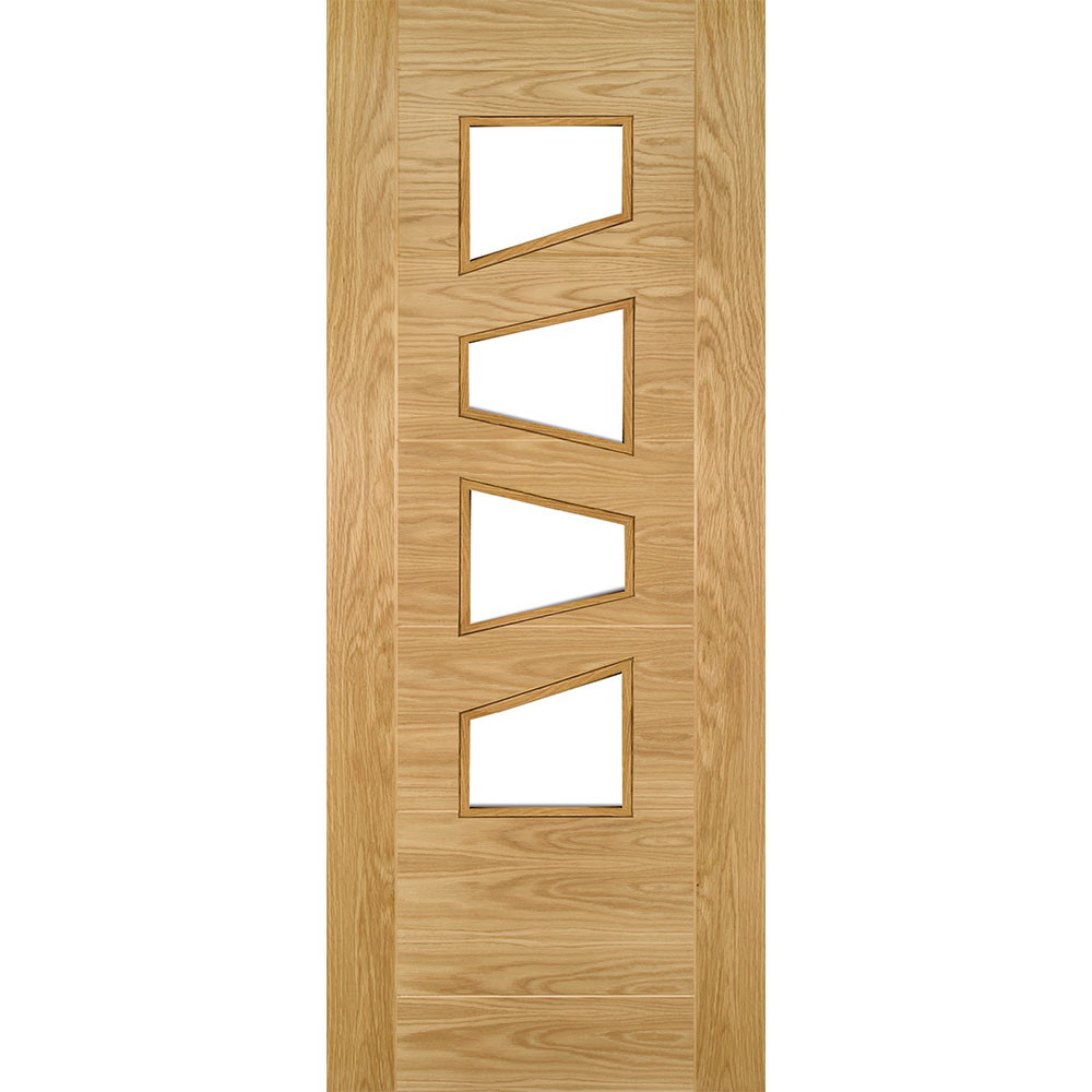 Deanta Seville 4LS Fully Finished Oak 4 Light Glass Internal Door