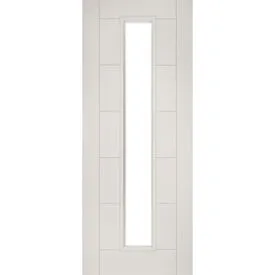 Deanta Seville White Primed 1 Light Glass Internal Door