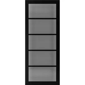 Deanta Shoreditch Urban Industrial Fully Finished Black Glass Internal Door