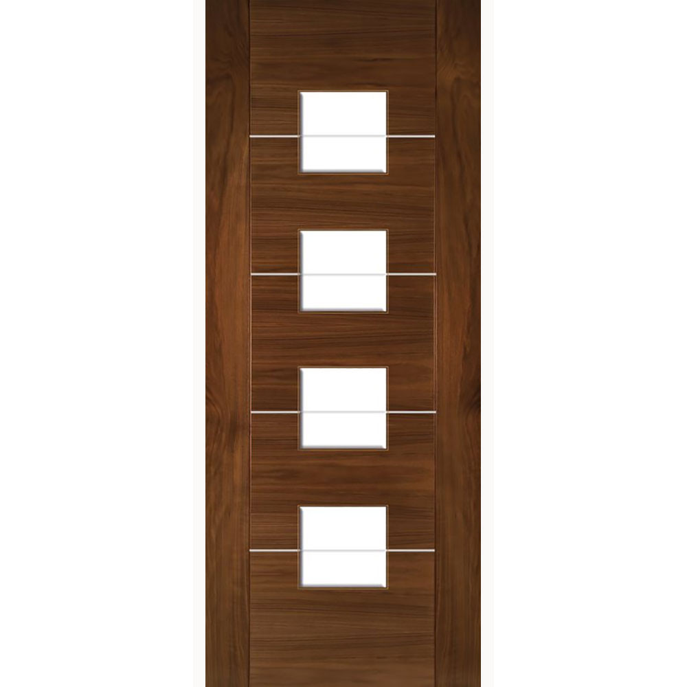Deanta Valencia Fully Finished Walnut Glass Internal Door