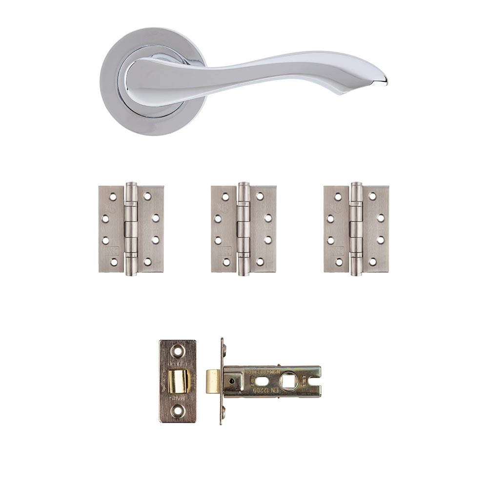 Deanta Veritas Polished Chrome Latch Door Handle Kit