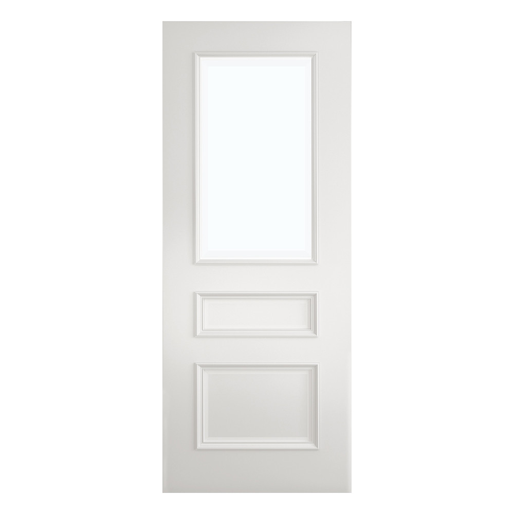 Deanta Windsor Panel White Primed Bevelled Glazed Internal Door