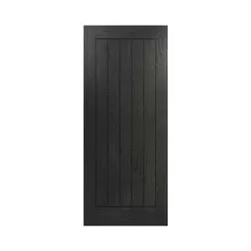 Deanta Ely Brushed Black Fully Finished Oak Cottage Internal FD30 Fire Door