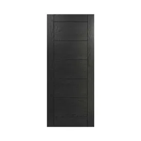 Deanta Seville Brushed Black Fully Finished Oak Ladder Internal FD30 Fire Door