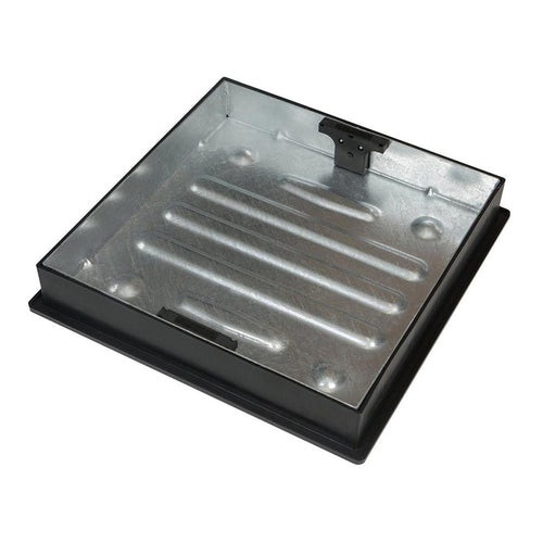 Galvanised Steel Recessed Manhole Cover and Polypropylene Frame for Block Paving - 10 Tonne