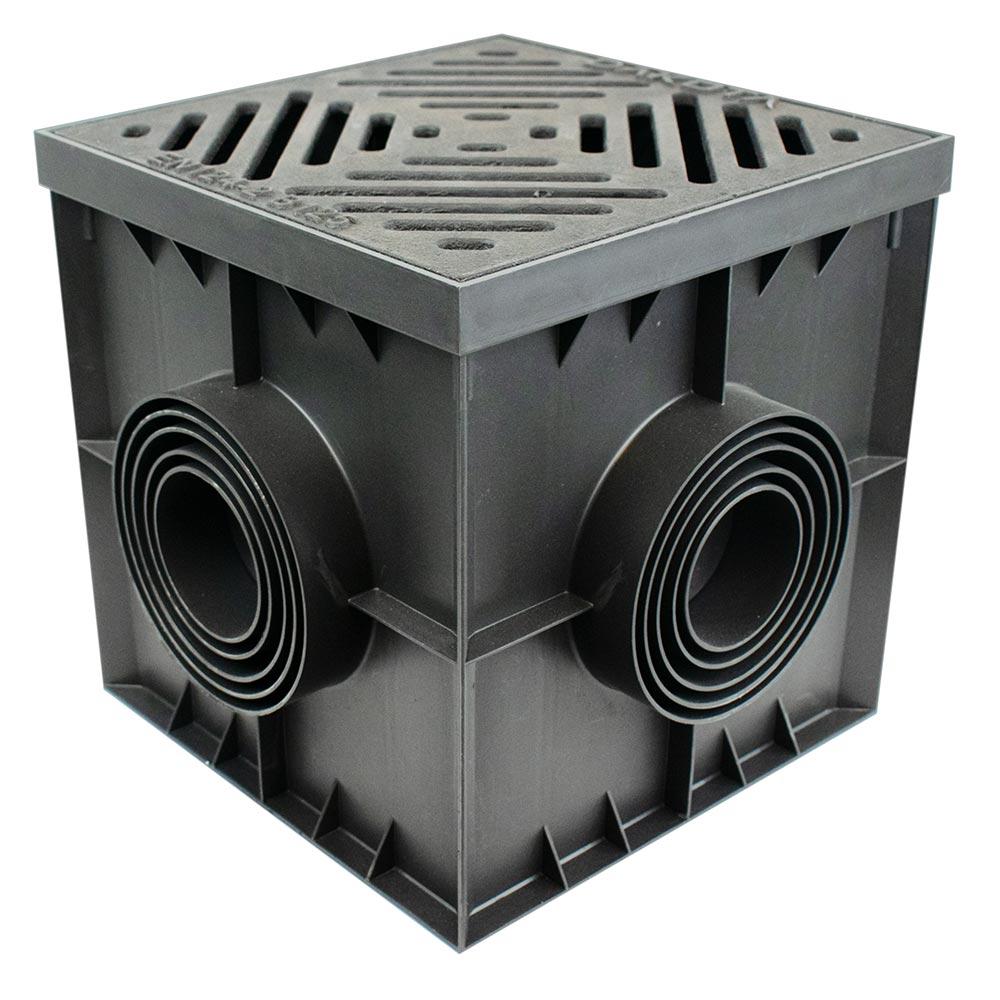 DekDrain Catch Pit Chamber (300mm x 300mm) with Trap and Cast Iron Grill