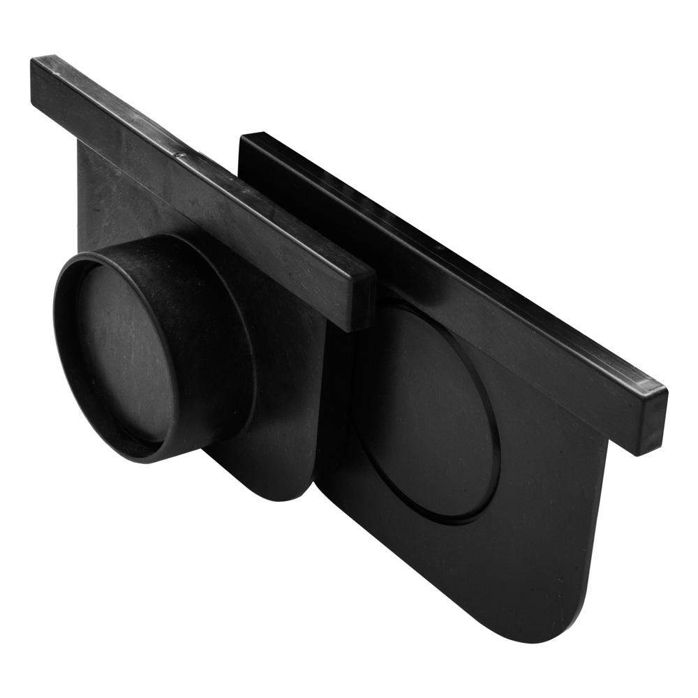 Dek-Drain Black Vela A15 Linear Bar Wave Vl50 End Caps - Pack Of 2 Polypropylene