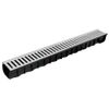 DekDrain Vela A15 Plastic Channel Drain with Galvanised Grating VL50 - 1m Length