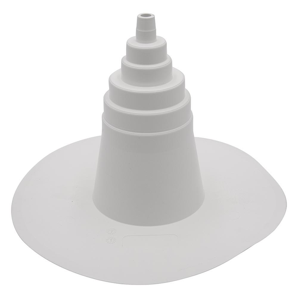 DEKS Flat Roof Flat Seal Pipe Collar - White PVC