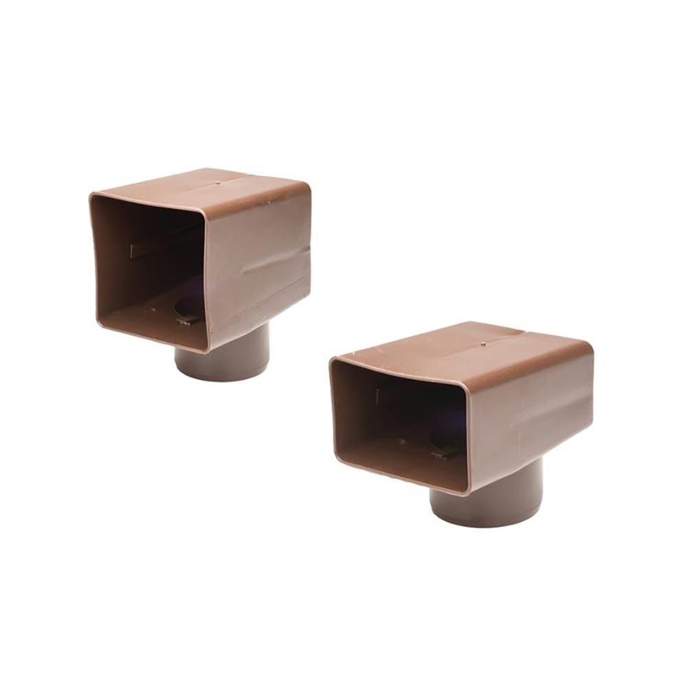 DEKS Flat Roof Horizontal Parapet Drain Angled Pipe Connector in Brown