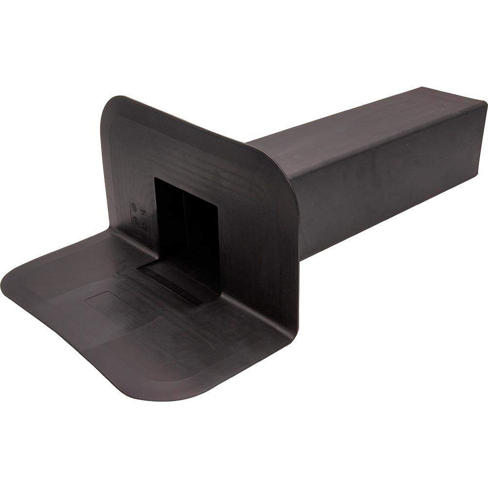 Deks Black Flat Roof Square 100Mm Horizontal Parapet Drain - Epdm