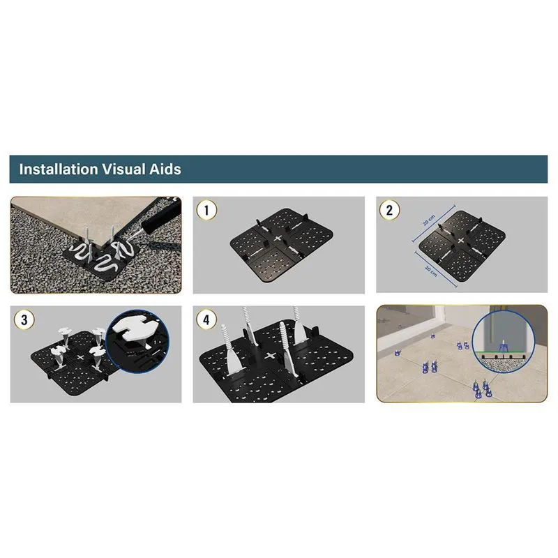 Deks Kit DEKS Landscaping Outdoor Tile 200mm x 200mm Black Levelling Paving ...