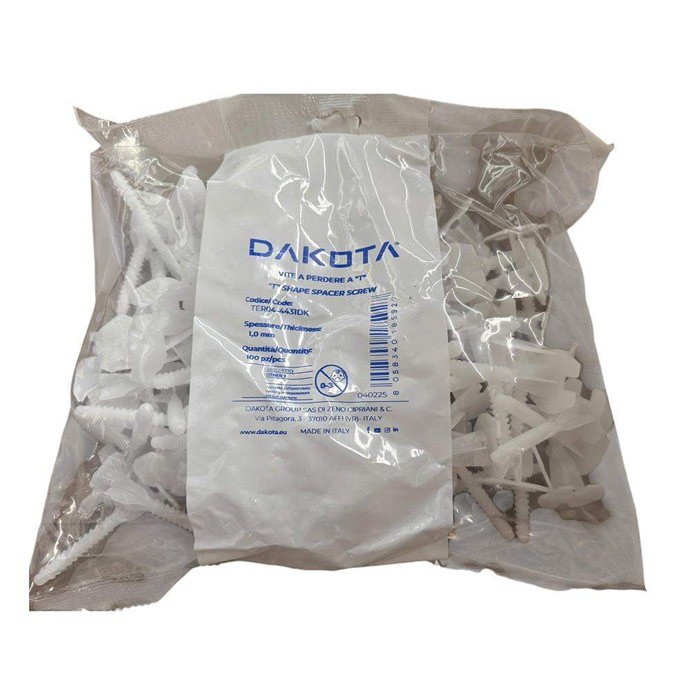 Deks White Landscaping Speed Level 1Mm T Shaped Tile Spacer Screw - Pack Of 100