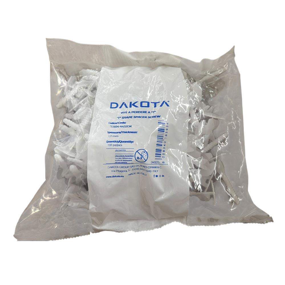 Deks White Landscaping Speed Level 2Mm T Shaped Tile Spacer Screw - Pack Of 100