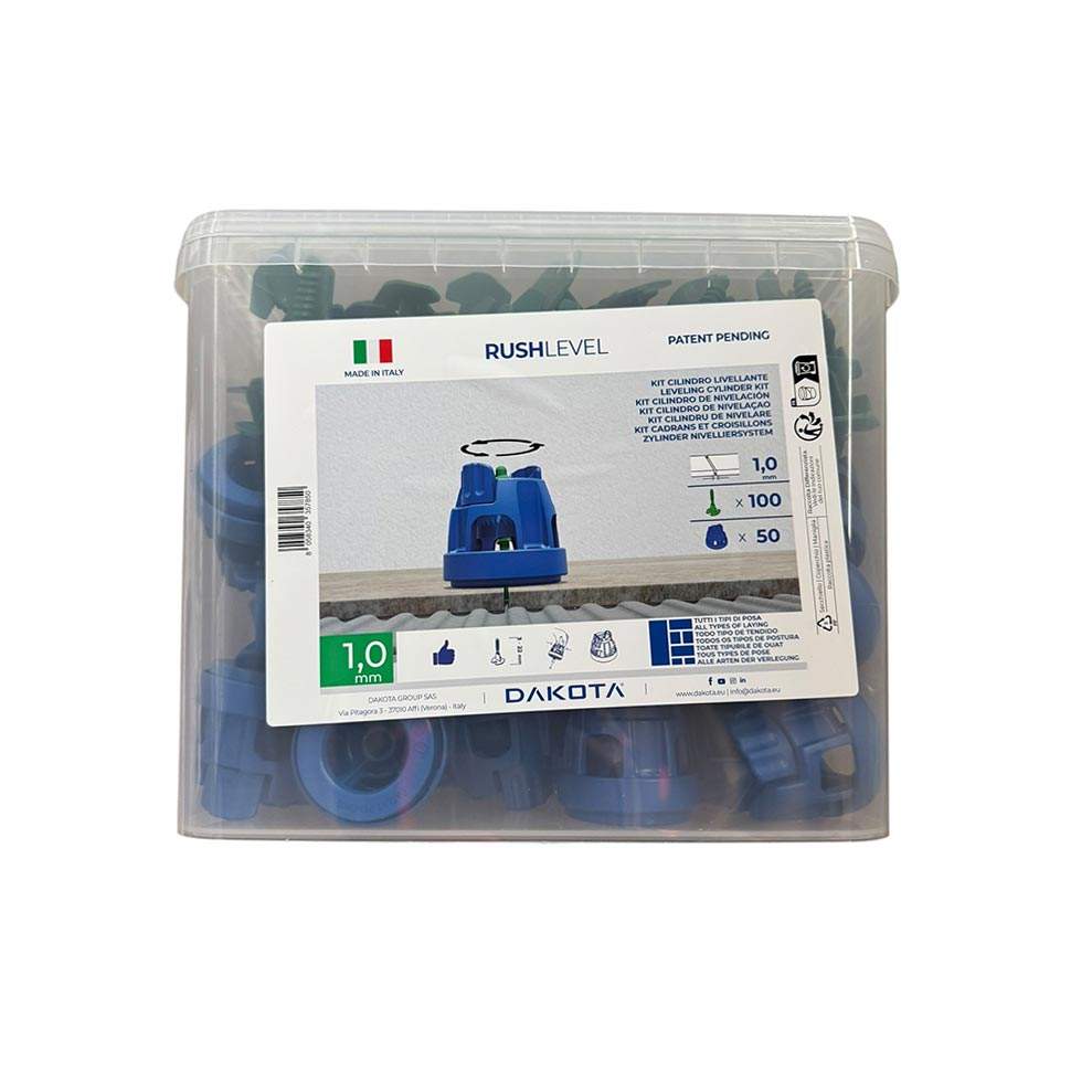 Deks Blue Landscaping Speed Level Reusable Tile Levelling System Kit - 1Mm Black Plastic