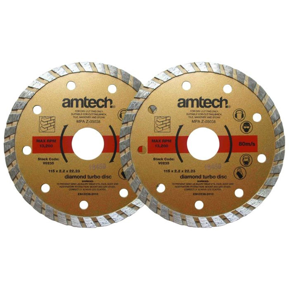 Diamond Turbo Cutting Discs 115mm Set of 2 Tile Superstore®