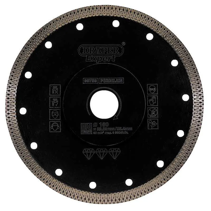 33360 Draper Draper Expert Turbo-X Porcelain Diamond Blade -180mm | Insulation ...