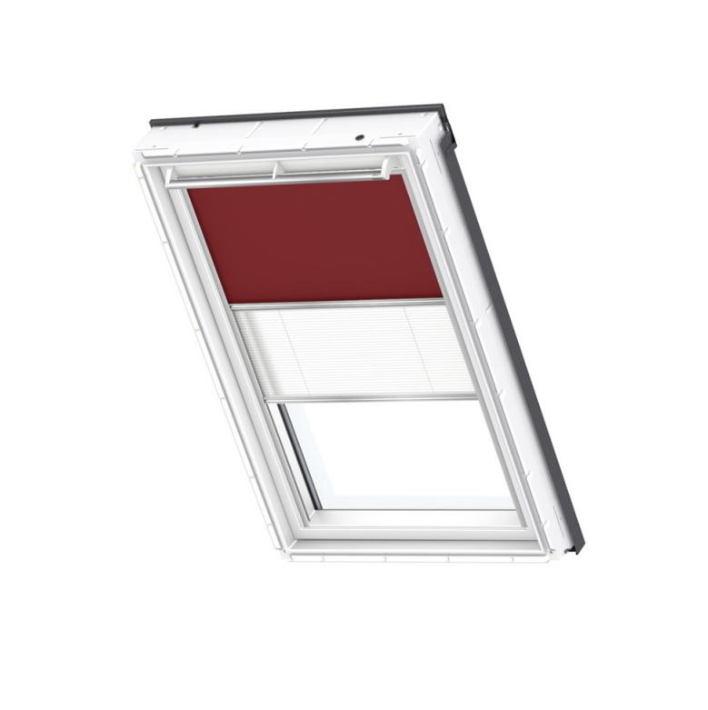 VELUX Manual Duo Blackout Blind DFD MK04 4560 - Dark Red/White