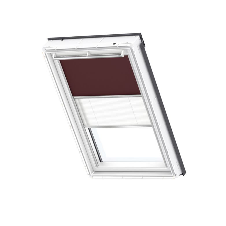 VELUX Manual Duo Blackout Blind DFD PK08 4559 - Dark Brown and White