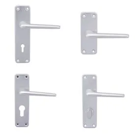 Eclipse Contract Satin Aluminium Lever on Backplate Fire Rated Door Handle