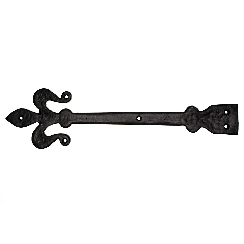 Eclipse Fleur-de-lys Black Antique Hinge Front