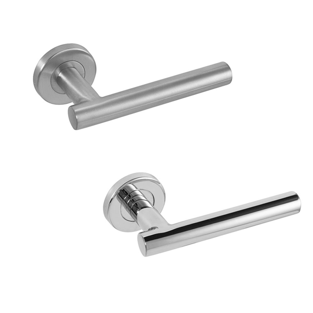 Eclipse Straight T Bar Lever on Rose Door Handle FD60 Fire Rated