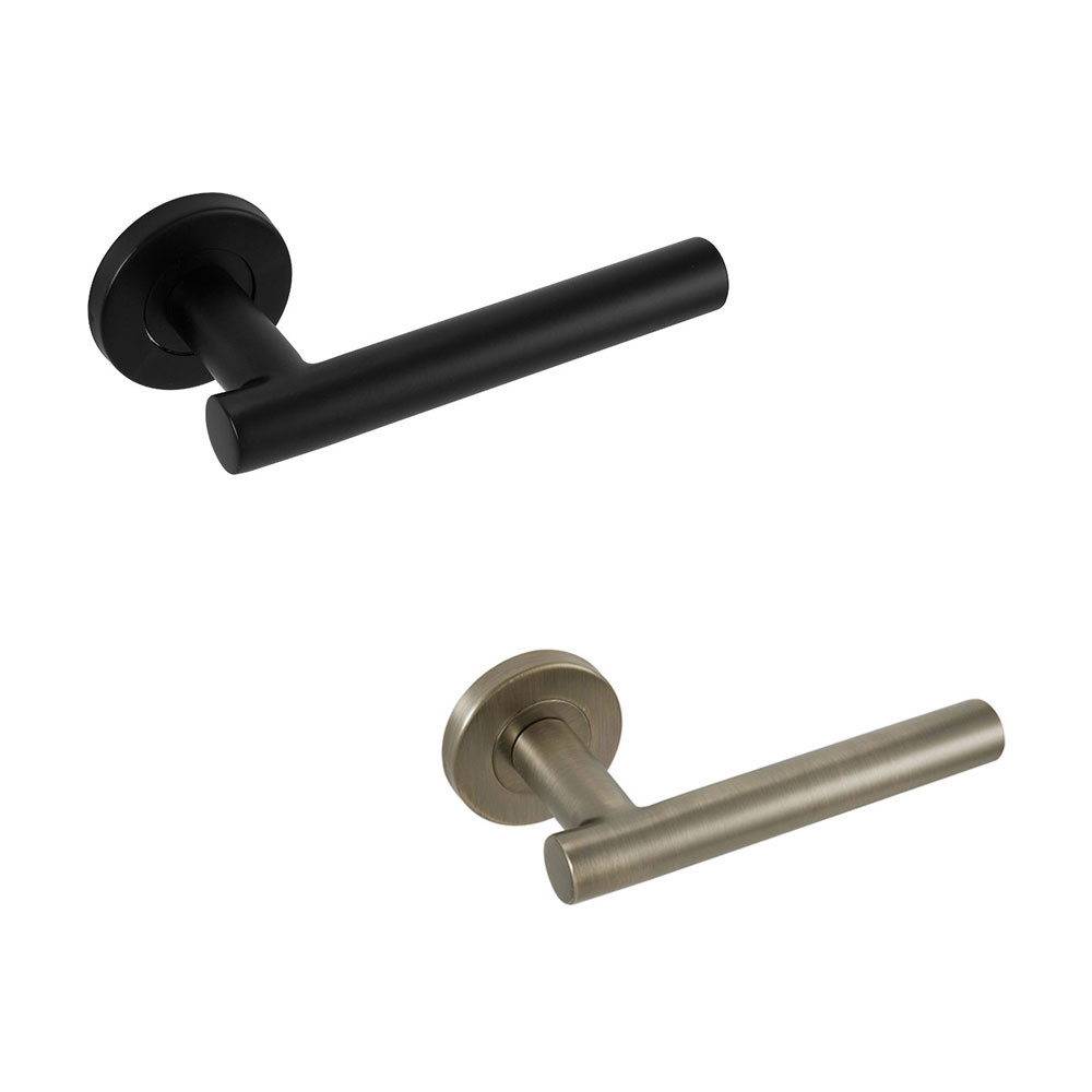 Eclipse T Bar Lever on Rose Door Handle FD60 Fire Rated