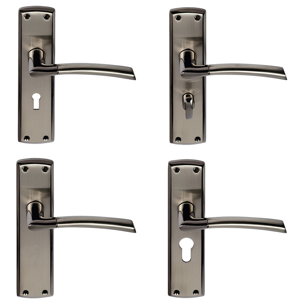 Eclipse Tifosi Door Handle on Backplate Black Nickel/Satin Nickel