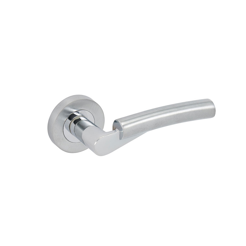 Eclipse Verona Insignia Dual Finish Lever On Rose Chrome/Satin 