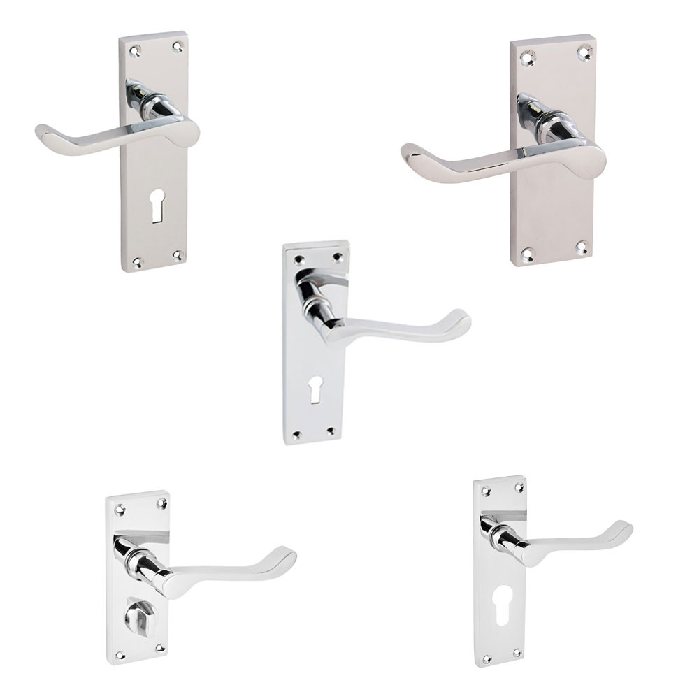 Eclipse Victorian Scroll Chrome Lever on Backplate Door Handle