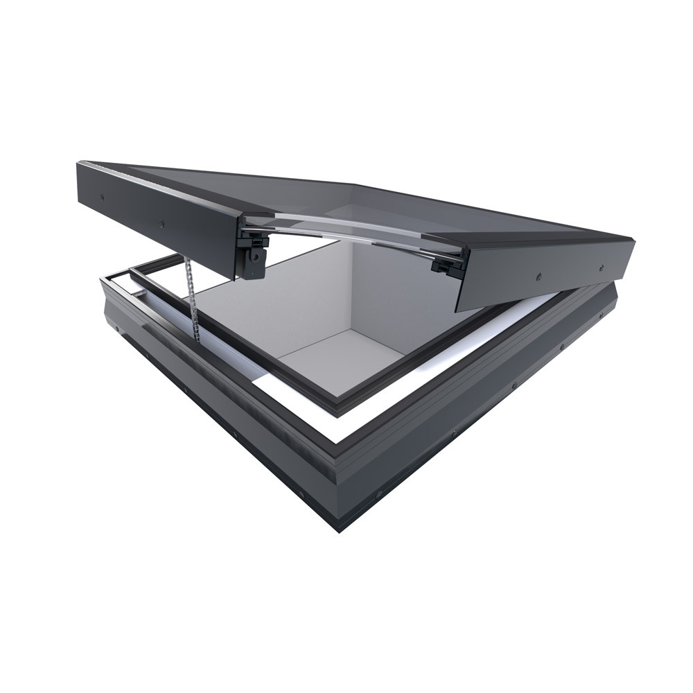 Em.Glaze Flat Glass Electric Opening Rooflight Anthracite Grey  