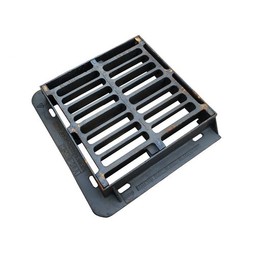 EJ Cast Iron Straight Bar Hinged Gully Grating & Frame 100mm - D400