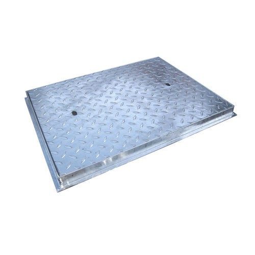 EJ Galvanised Steel Solid Top Access Manhole Cover and Frame - 10 Tonne