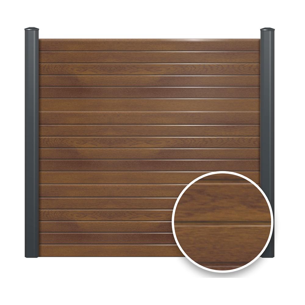 Endurofence Composite Fence Panel Dark Wood with Top Cap