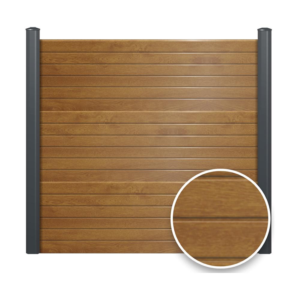 Endurofence Composite Fence Panel Light Wood with Top Cap